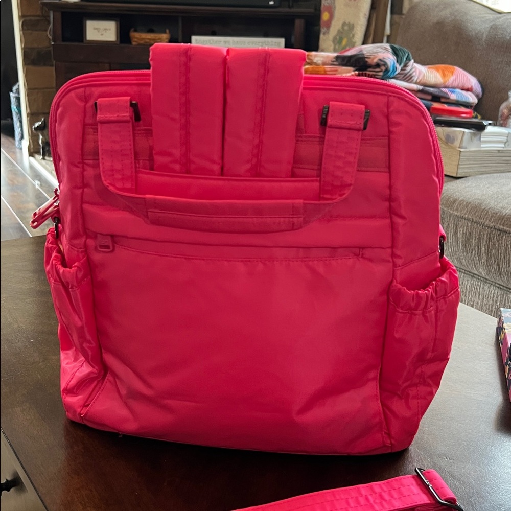Lug Magenta Canter Quilted Backpack, crossbody and tote. - Picture 4 of 9